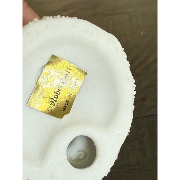 Pair of Nobel Ball Snow Baby Angel Candle Holders 4” Tall Figurines Set of 2 - Picture 6 of 6